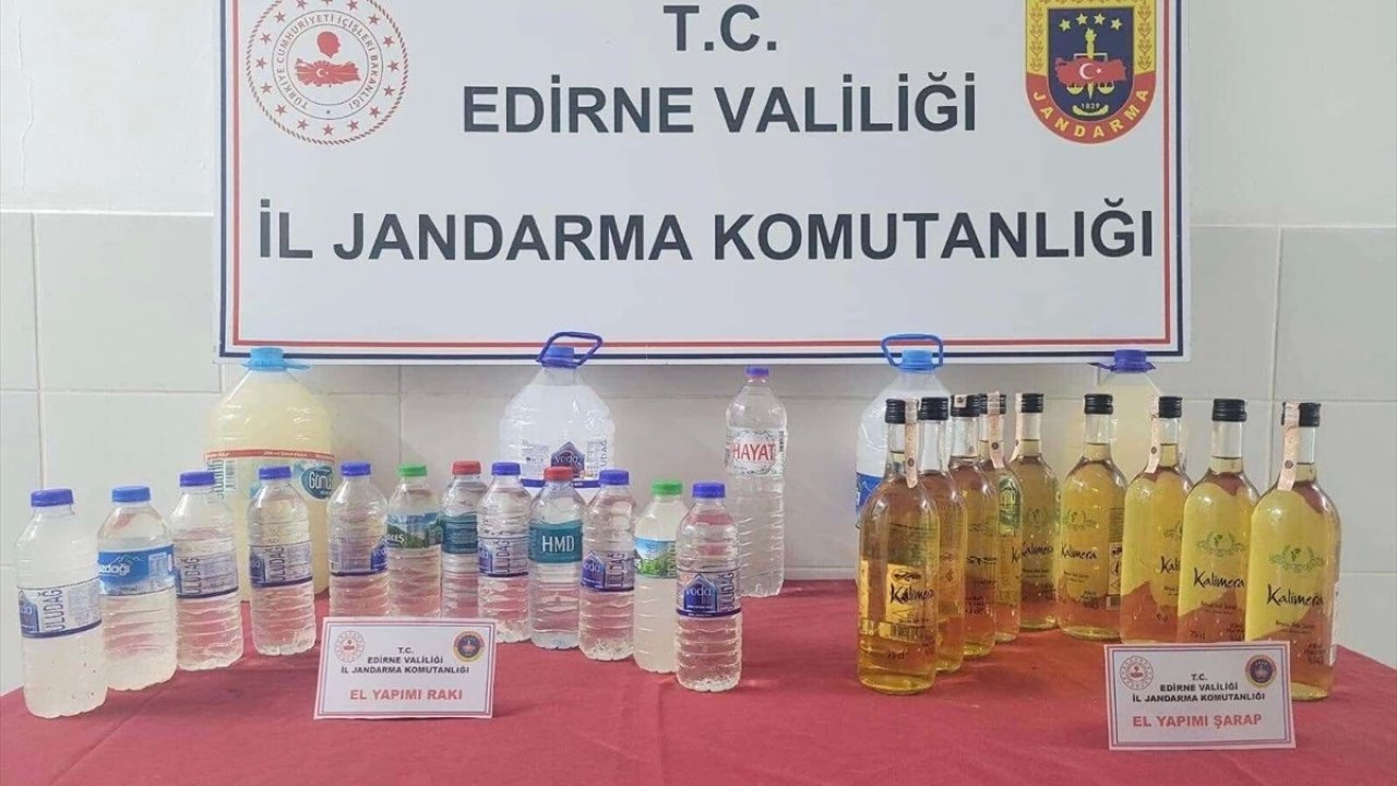 Edirne'de Sahte ve Kaçak İçki Ele Geçirilen Şahıs Gözaltına Alındı