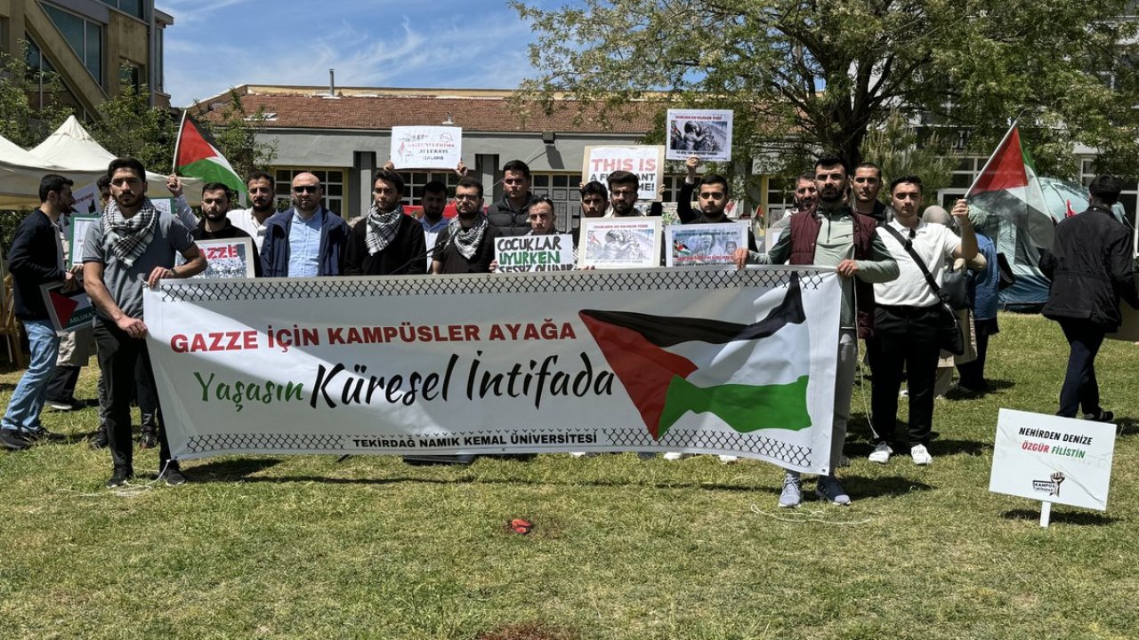 Tekirdağ'da Üniversite Öğrencileri Filistin'e Destek Eylemlerine Devam Ediyor