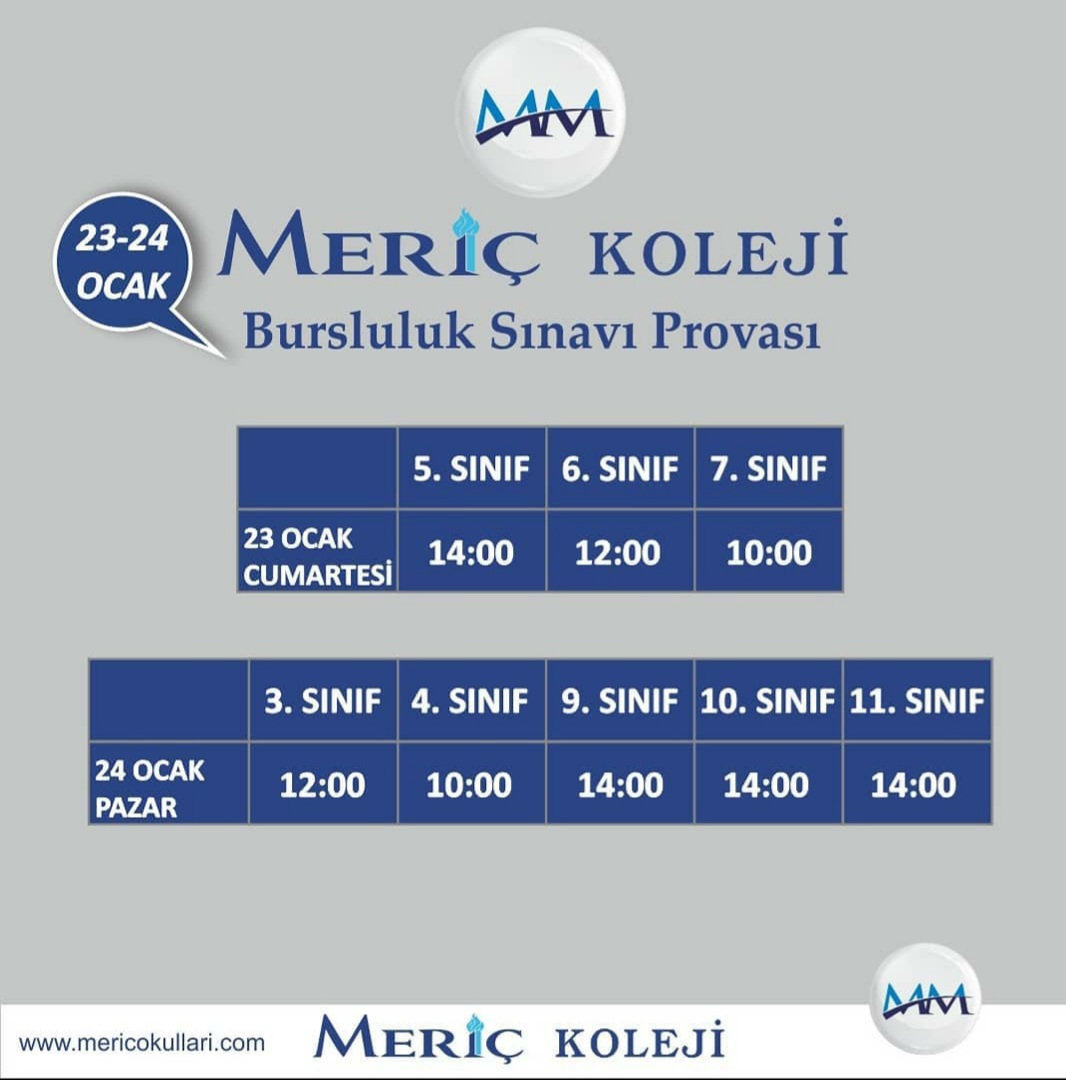 MERİÇ KOLEJİ ONLİNE SINAV YAPACAK