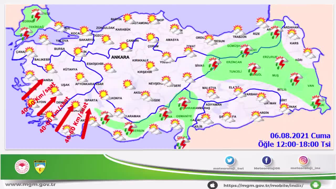 TEKİRDAĞ İÇİN SAĞANAK UYARISI