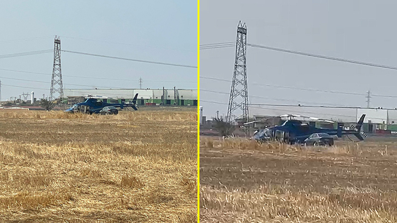 Ünlü İş İnsanın Helikopteri Tarlaya Zorunlu İniş Yaptı