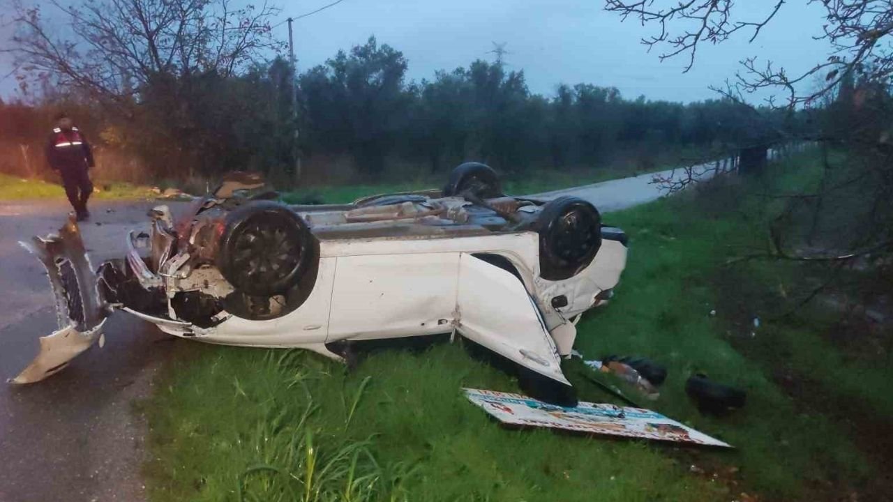 Otomobilin Kontrolden Çıktığı Kazada 1 Kişi Yaralandı