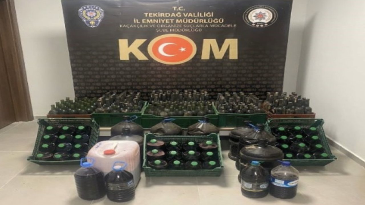 Tekirdağ'da 385 Litre Sahte İçki Yakalandı